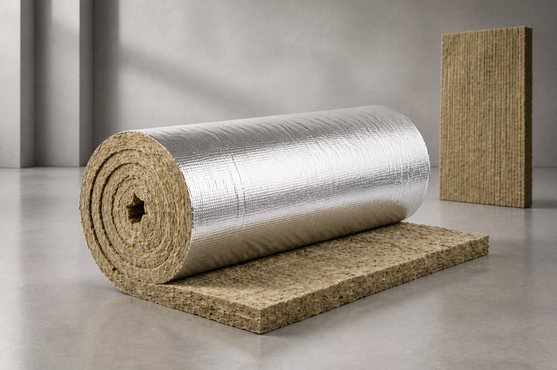 Rollo de lana mineral con foil de aluminio